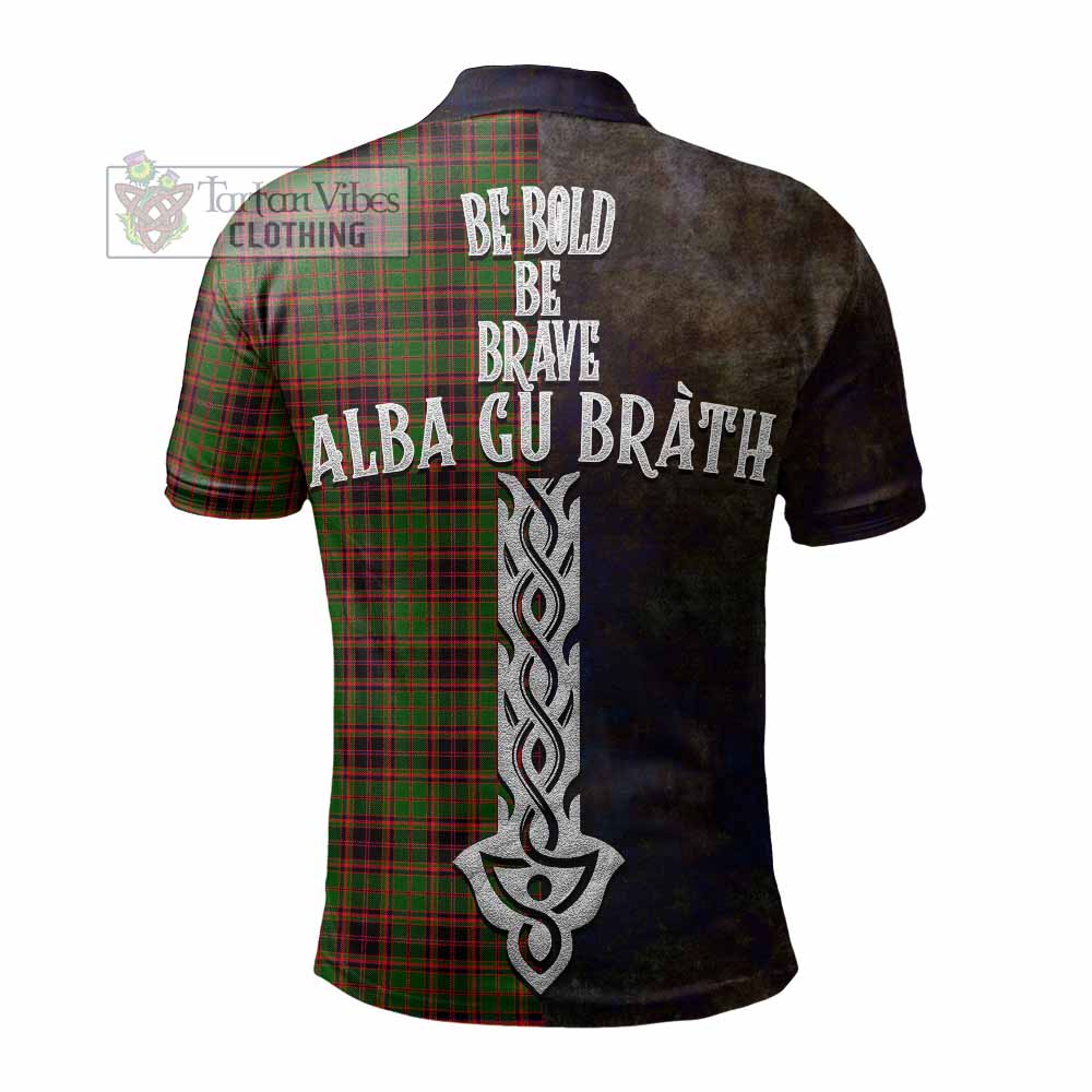 Tartan Vibes Clothing Buchan Tartan Family Crest Polo Shirt Alba Gu Brath Be Brave Lion Ancient Style