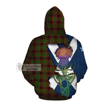 Buchan Tartan Family Crest Cotton Hoodie Scottish Thistle Celtic Inspired