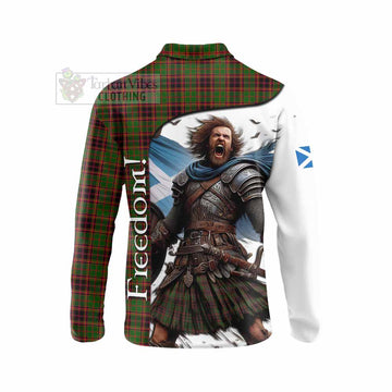 Buchan Crest Tartan Long Sleeve Polo Shirt Inspired by the Freedom of Scottish Warrior