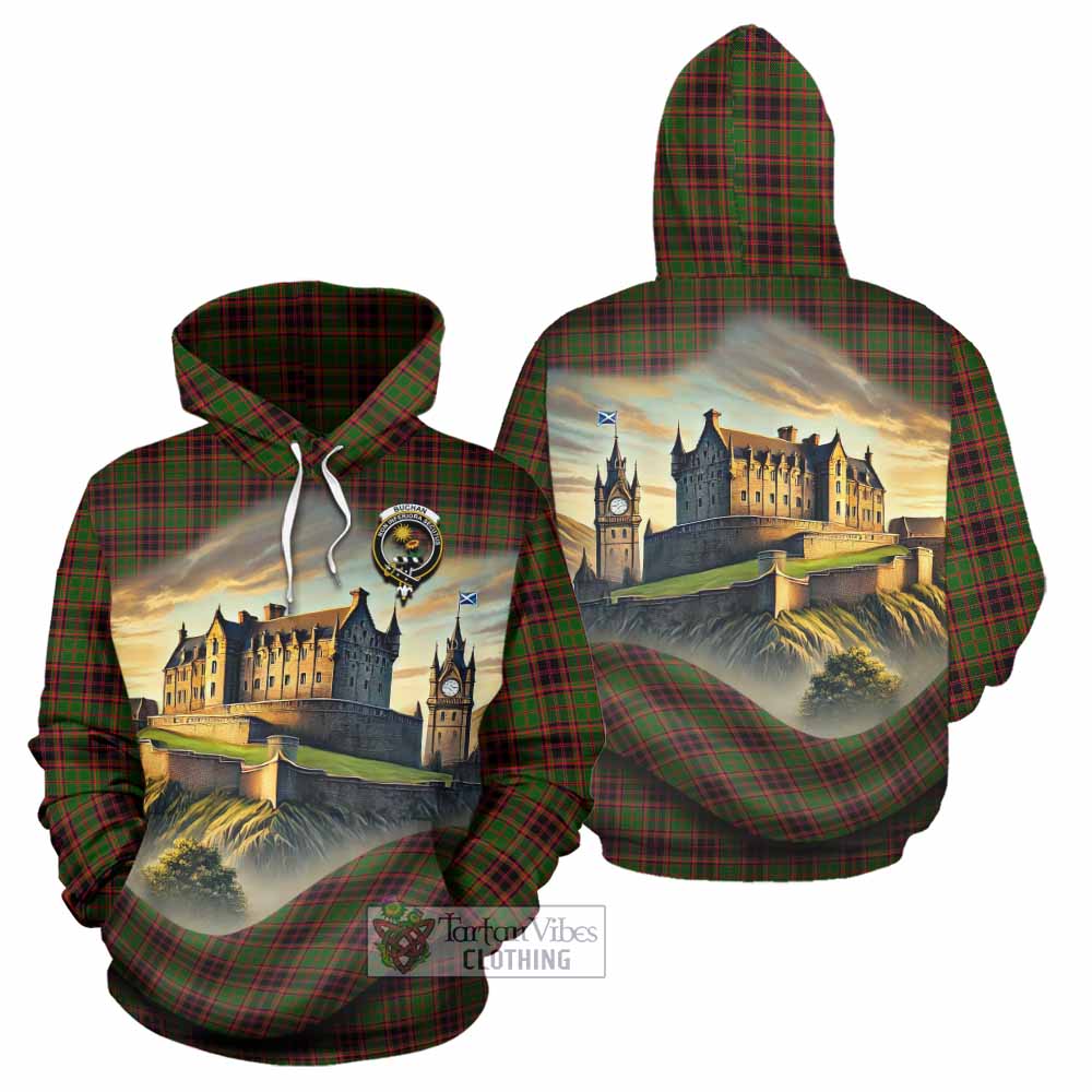Tartan Vibes Clothing Buchan Tartan Family Crest Hoodie with Scottish Ancient Castle Style
