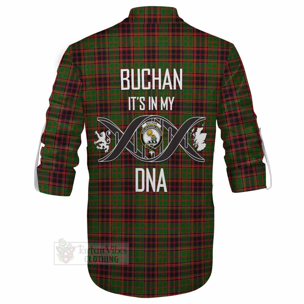 Tartan Vibes Clothing Buchan Tartan Ghillie Kilt Shirt with Family Crest DNA In Me Style