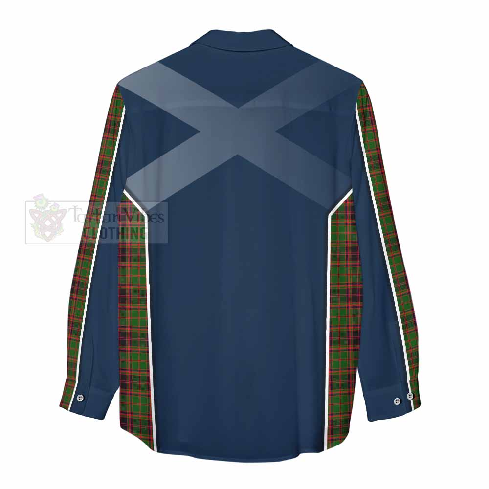 Tartan Vibes Clothing Buchan Tartan Women's Casual Shirt with Family Crest and Lion Rampant Vibes Sport Style