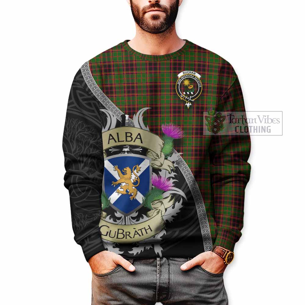 Tartan Vibes Clothing Buchan Tartan Family Crest Sweatshirt Lion Rampant Royal Thistle Shield Celtic Inspired