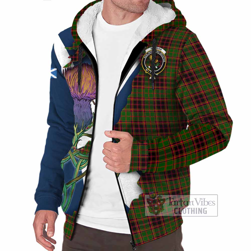 Tartan Vibes Clothing Buchan Tartan Family Crest Sherpa Hoodie Scottish Thistle Celtic Inspired
