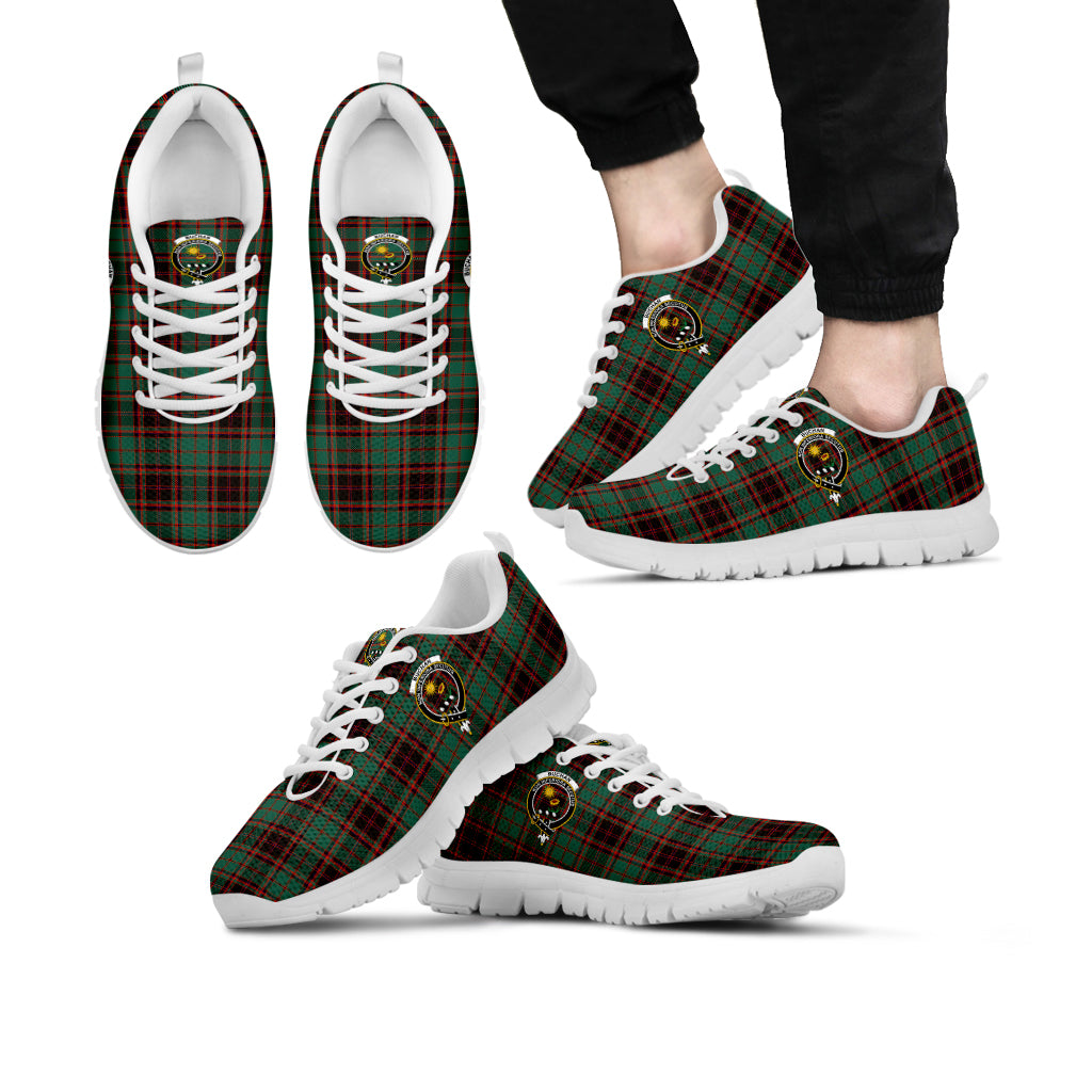 Buchan Ancient Tartan Sneakers with Family Crest - Tartanvibesclothing