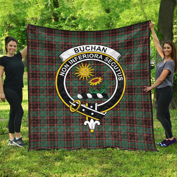 Buchan Ancient Tartan Quilt with Family Crest