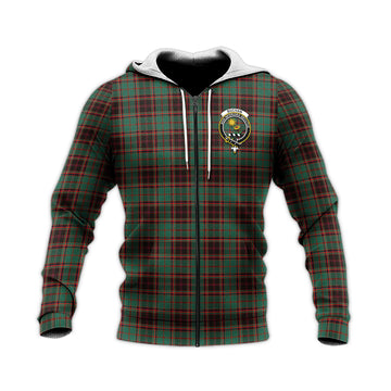 Buchan Ancient Tartan Knitted Hoodie with Family Crest