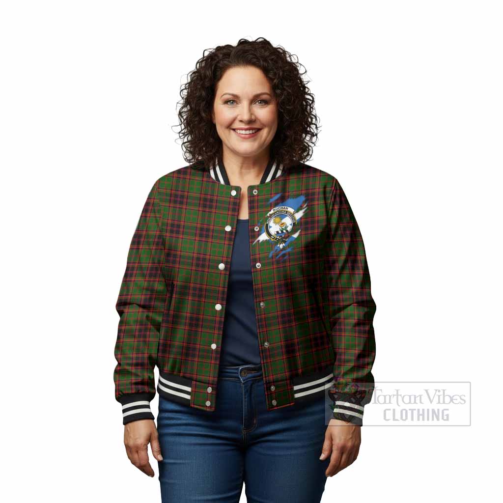 Buchan Clan Crest In Me Tartan Baseball Jacket Scotland Flag Style