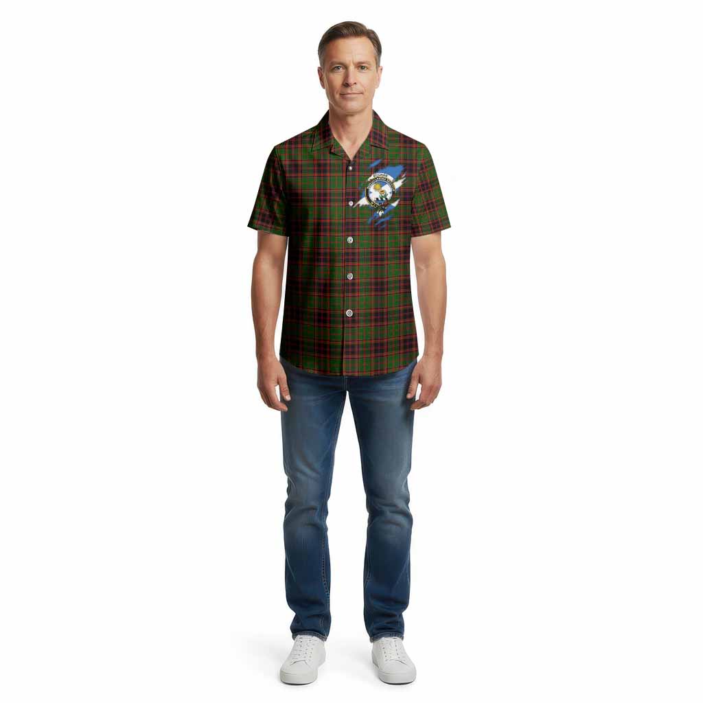 Buchan Clan Crest In Me Tartan Cotton Hawaiian Shirt Scotland Flag Style