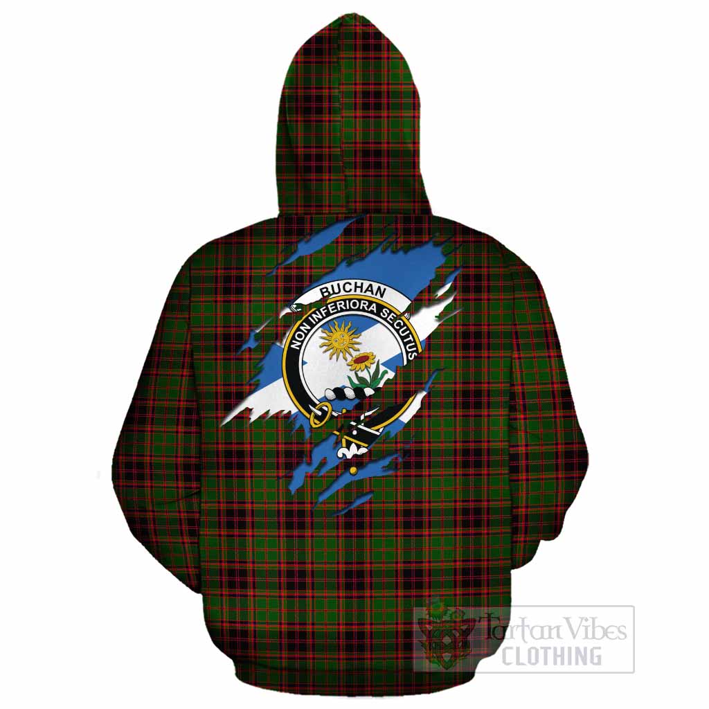 Buchan Clan Crest In Me Tartan Cotton Hoodie Scotland Flag Style