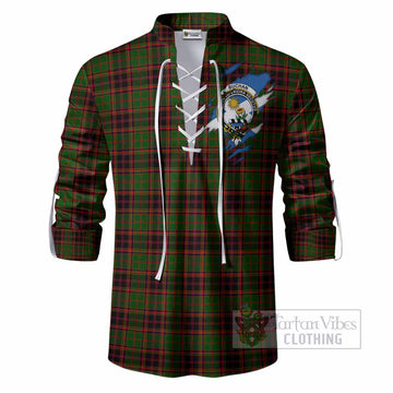 Buchan Clan Crest In Me Tartan Ghillie Shirt Scotland Flag Style