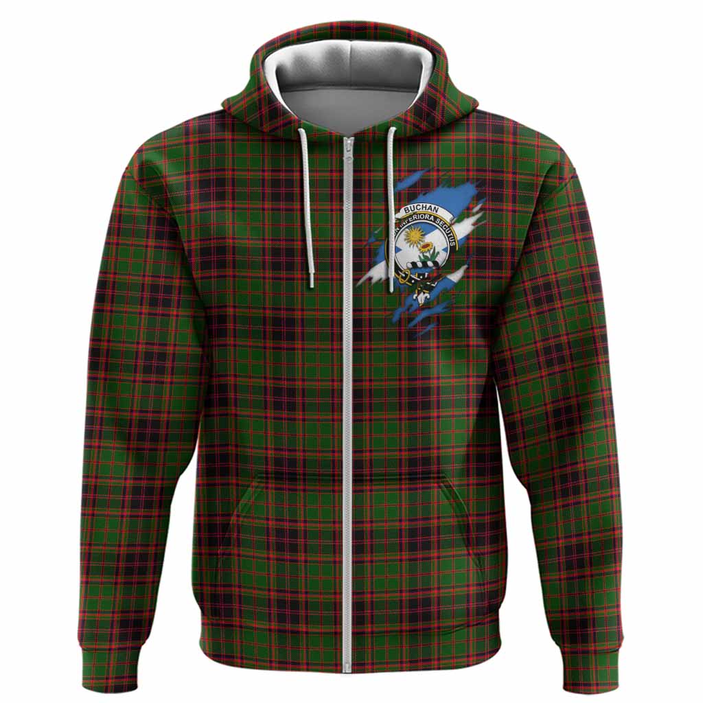 Buchan Clan Crest In Me Tartan Hoodie Scotland Flag Style