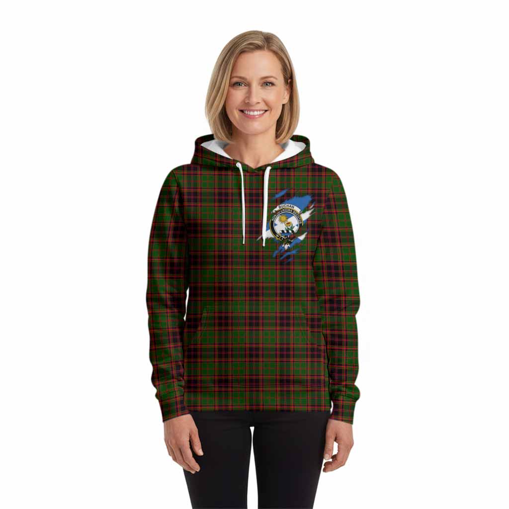 Buchan Clan Crest In Me Tartan Hoodie Scotland Flag Style