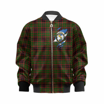 Buchan Clan Crest In Me Tartan Kid Bomber Jacket Scotland Flag Style