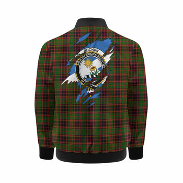 Buchan Clan Crest In Me Tartan Kid Bomber Jacket Scotland Flag Style