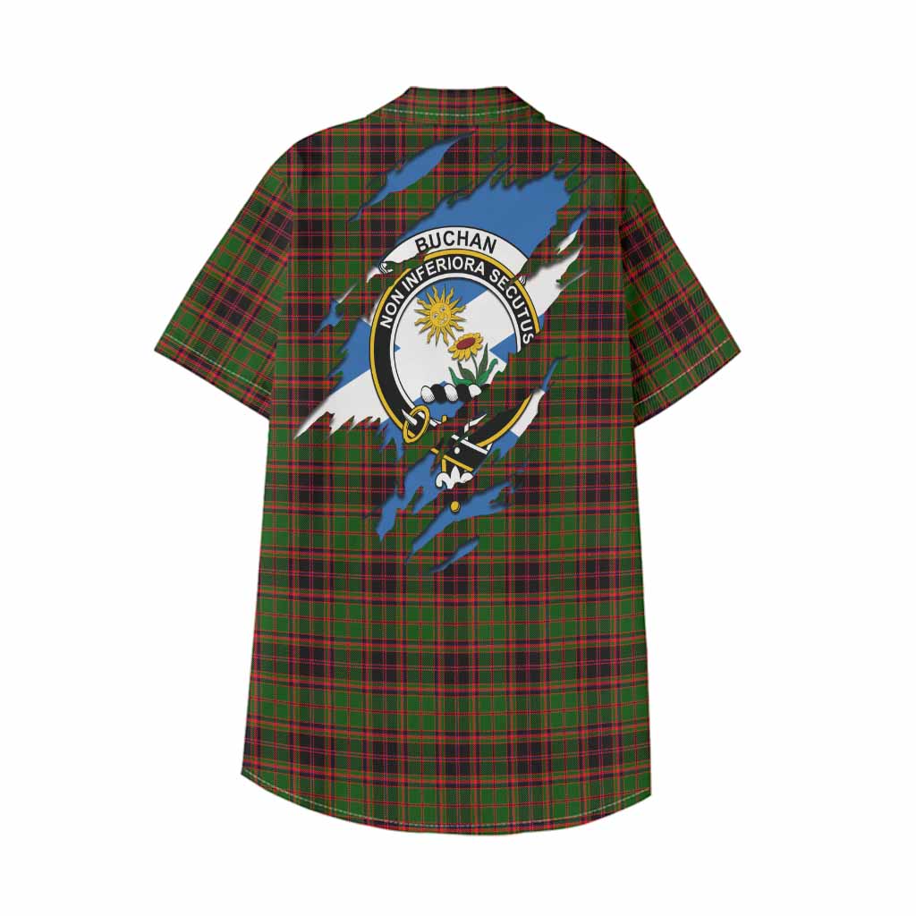 Buchan Clan Crest In Me Tartan Kid Hawaiian Shirt Scotland Flag Style