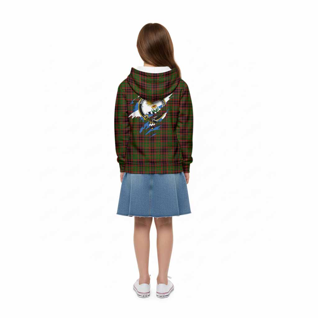 Buchan Clan Crest In Me Tartan Kid Hoodie Scotland Flag Style
