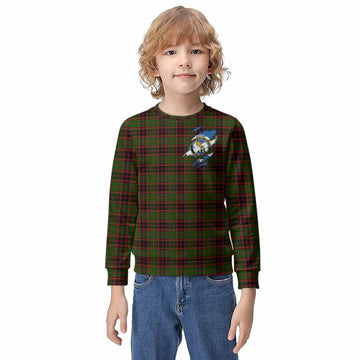 Buchan Clan Crest In Me Tartan Kid Knitted Sweatshirt Scotland Flag Style