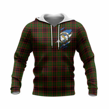 Buchan Clan Crest In Me Tartan Knitted Hoodie Scotland Flag Style