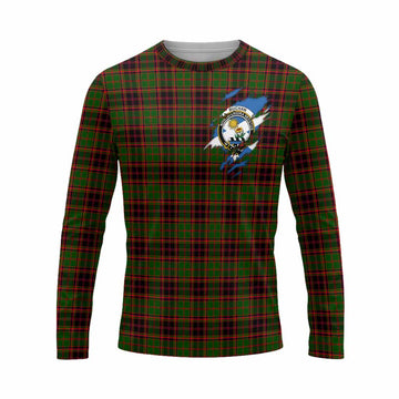 Buchan Clan Crest In Me Tartan Long Sleeve T-Shirt Scotland Flag Style