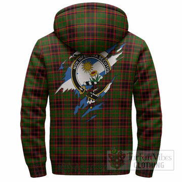 Buchan Clan Crest In Me Tartan Sherpa Hoodie Scotland Flag Style
