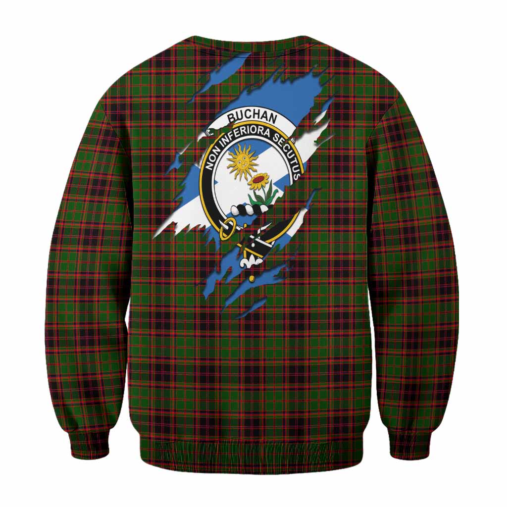 Buchan Clan Crest In Me Tartan Sweatshirt Scotland Flag Style