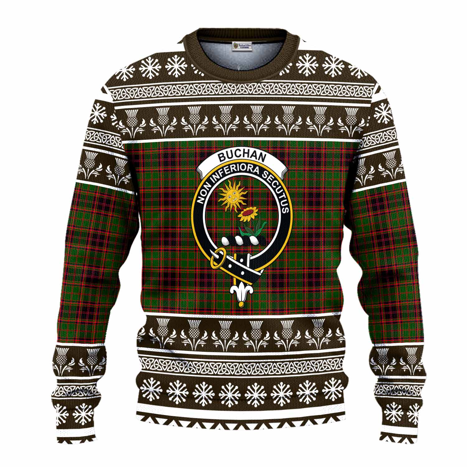 Buchan Clan Tartan Christmas Ugly Sweater with Family Crest - Tartan Vibes Clothing