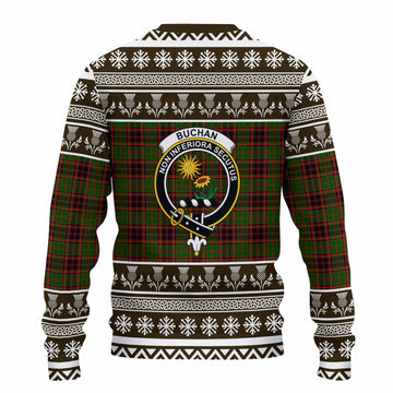 Buchan Clan Tartan Christmas Ugly Sweater with Family Crest