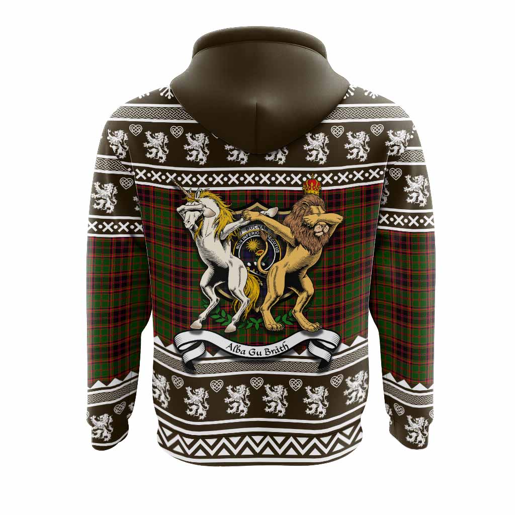 Buchan Clan Tartan Crest Christmas Hoodie Coat of Arms Funny Style - Tartan Vibes Clothing
