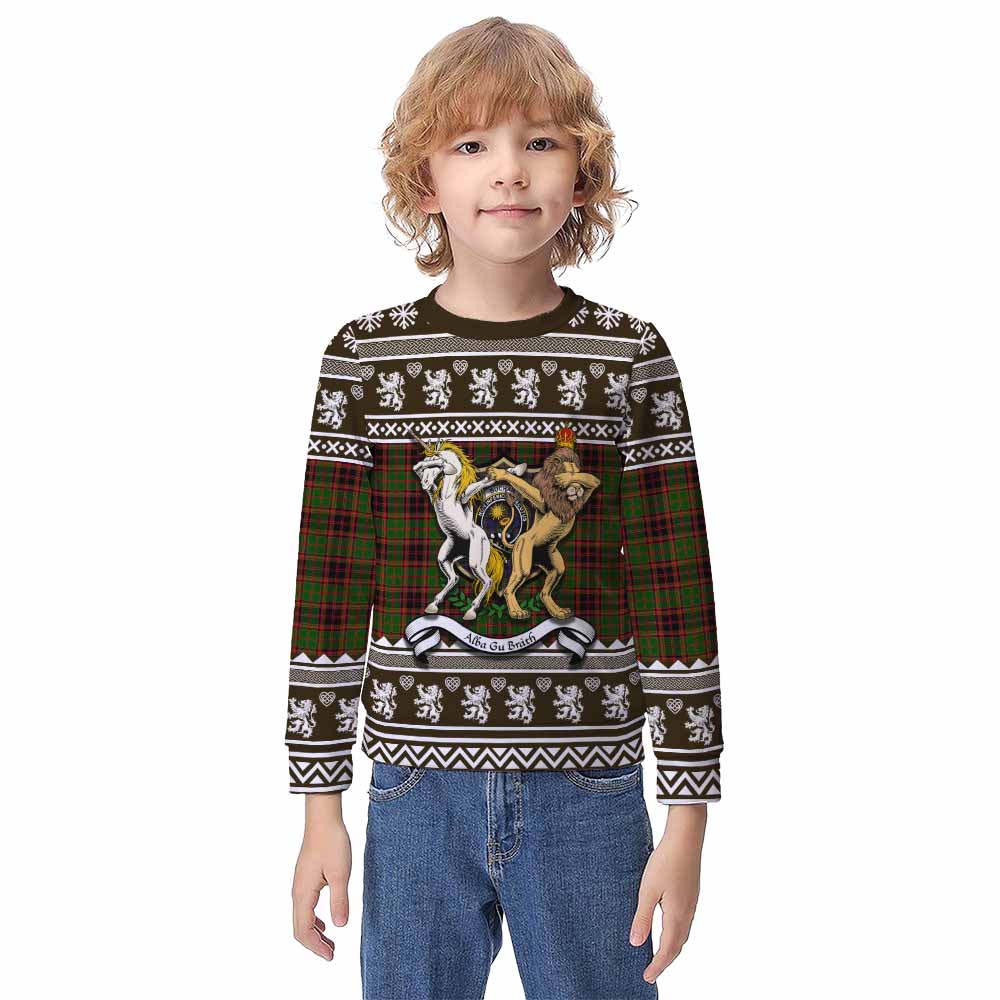 Buchan Clan Tartan Crest Christmas Kid Ugly Sweatshirt Coat of Arms Funny Style - Tartan Vibes Clothing