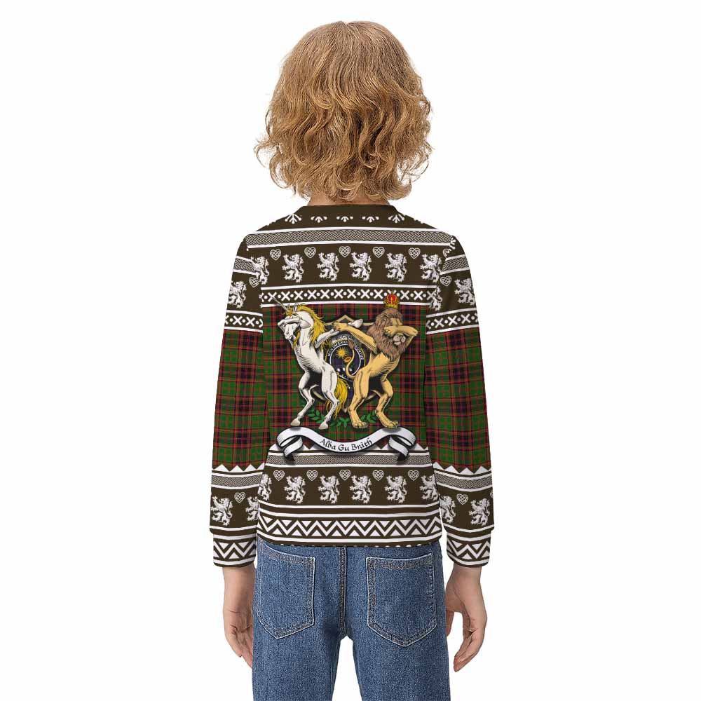 Buchan Clan Tartan Crest Christmas Kid Ugly Sweatshirt Coat of Arms Funny Style - Tartan Vibes Clothing