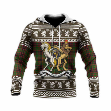 Buchan Clan Tartan Crest Christmas Knitted Hoodie Coat of Arms Funny Style