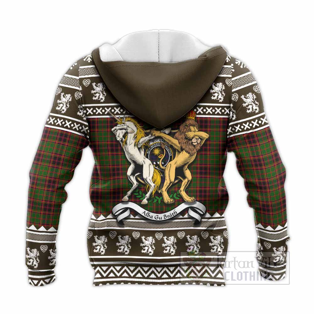 Buchan Clan Tartan Crest Christmas Knitted Hoodie Coat of Arms Funny Style - Tartan Vibes Clothing