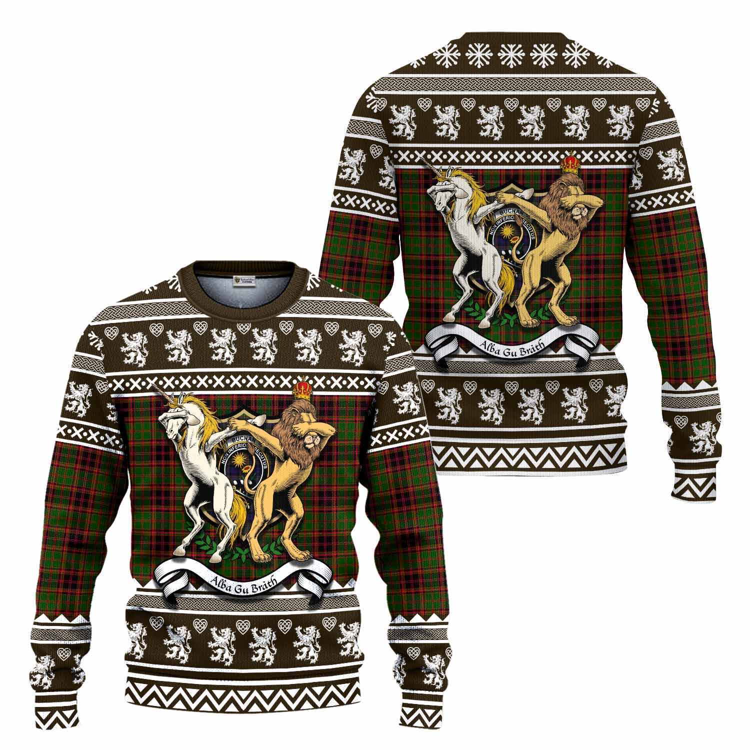 Buchan Clan Tartan Crest Christmas Ugly Sweater Coat of Arms Funny Style - Tartan Vibes Clothing