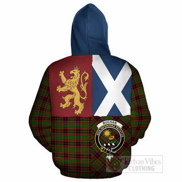 Buchan Crest Tartan Cotton Hoodie with Lion Rampant Saltire Style