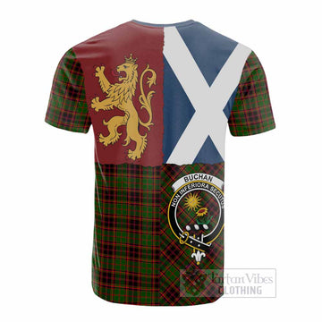 Buchan Crest Tartan Cotton T-shirt with Lion Rampant Saltire Style