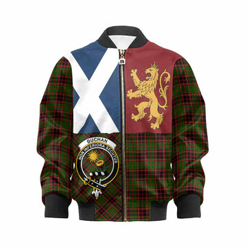 Buchan Crest Tartan Kid Bomber Jacket with Lion Rampant Saltire Style