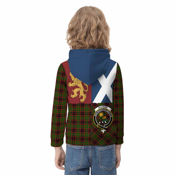 Buchan Crest Tartan Kid Hoodie with Lion Rampant Saltire Style