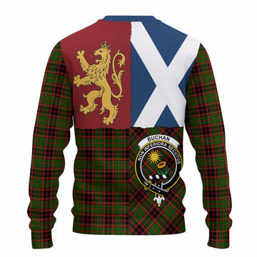 Buchan Crest Tartan Knitted Sweater with Lion Rampant Saltire Style