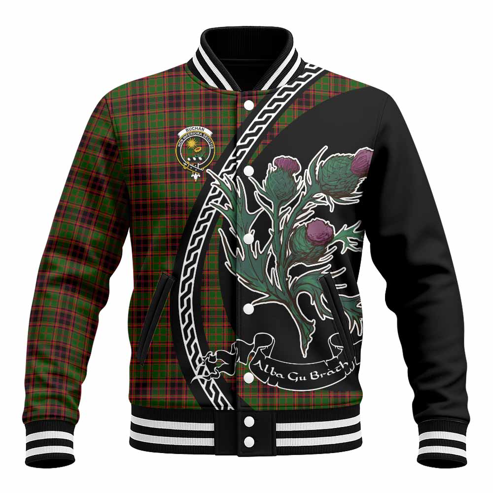 Buchan Family Crest Tartan Baseball Jacket Alba Thistle Inspired - Tartan Vibes Clothing