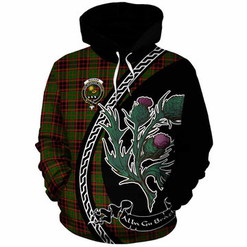 Buchan Family Crest Tartan Cotton Hoodie Alba Thistle Inspired