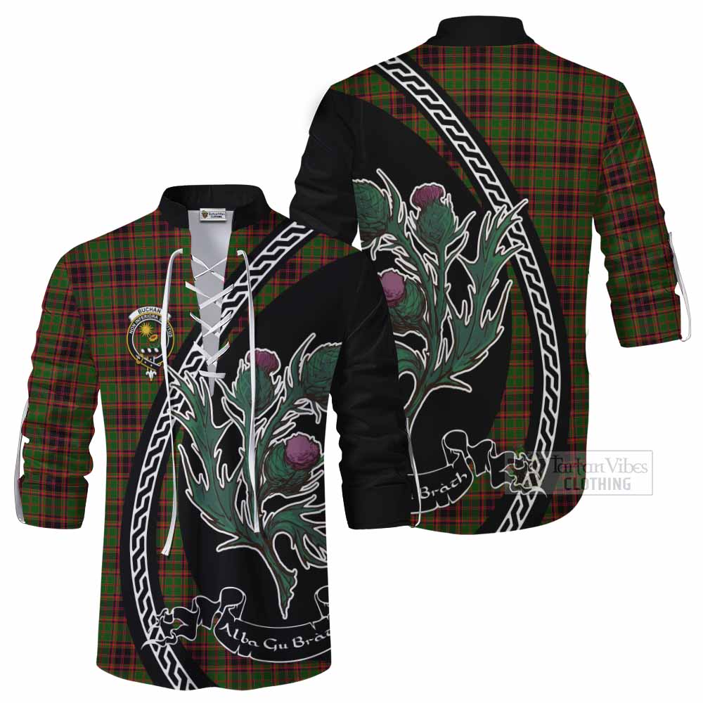 Buchan Family Crest Tartan Ghillie Shirt Alba Thistle Inspired - Tartan Vibes Clothing
