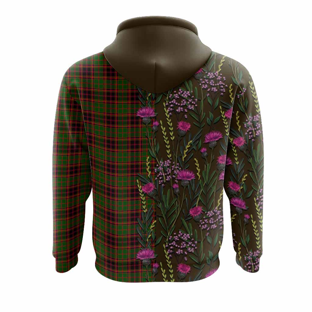 Buchan Family Crest Tartan Hoodie Scottish Thistle Flower Pattern Half Style - Tartan Vibes Clothing