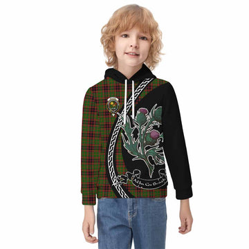 Buchan Family Crest Tartan Kid Hoodie Alba Thistle Inspired
