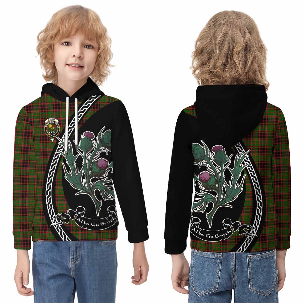 Buchan Family Crest Tartan Kid Hoodie Alba Thistle Inspired - Tartan Vibes Clothing