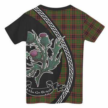 Buchan Family Crest Tartan Kid T-shirt Alba Thistle Inspired