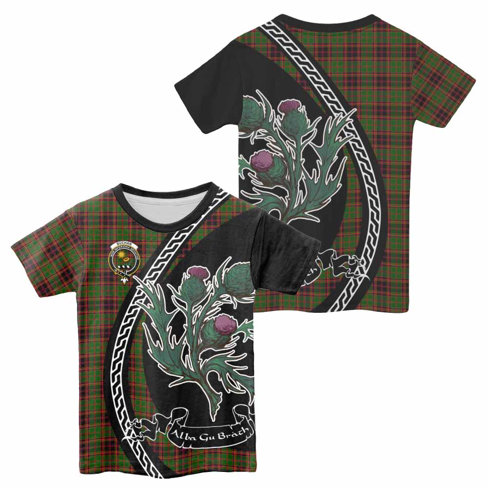 Buchan Family Crest Tartan Kid T-shirt Alba Thistle Inspired - Tartan Vibes Clothing