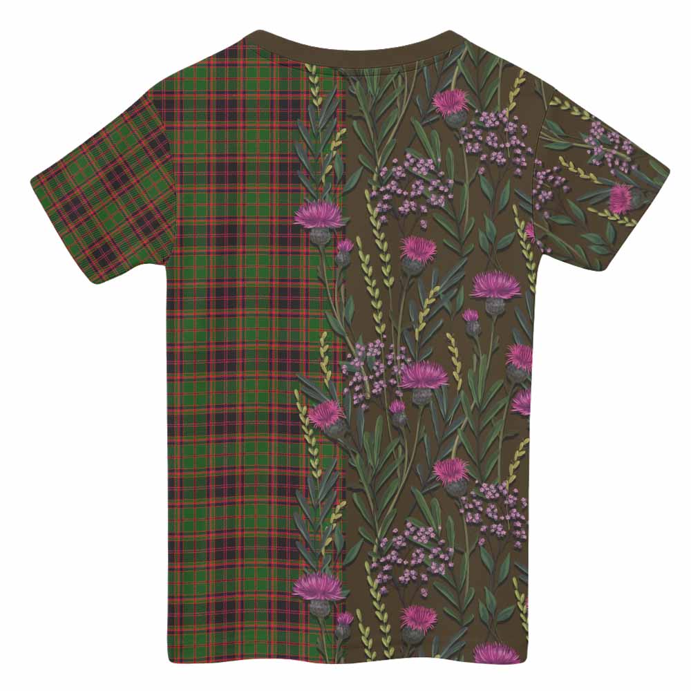 Buchan Family Crest Tartan Kid T-shirt Scottish Thistle Flower Pattern Half Style - Tartan Vibes Clothing