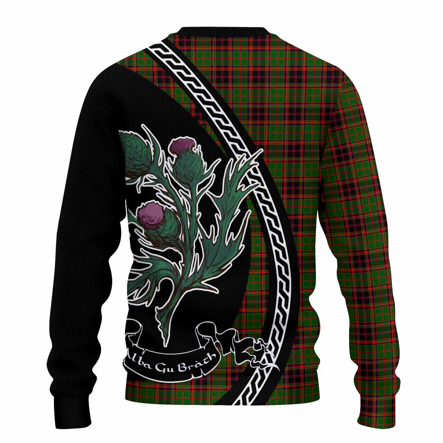 Buchan Family Crest Tartan Knitted Sweater Alba Thistle Inspired - Tartan Vibes Clothing