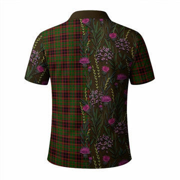 Buchan Family Crest Tartan Polo Shirt Scottish Thistle Flower Pattern Half Style